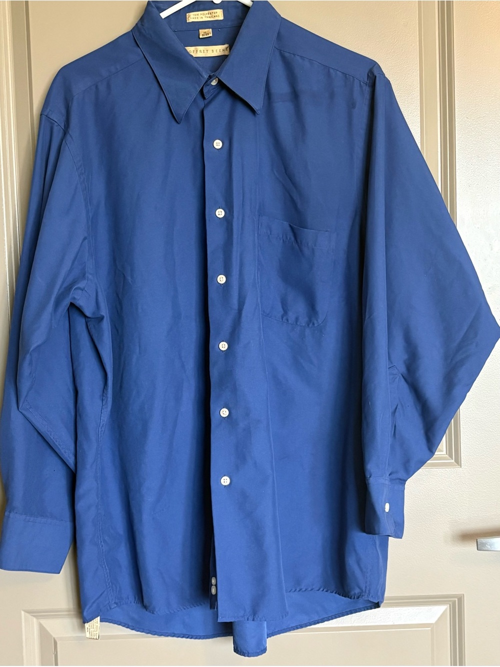 Geoffrey Beene Men's Royal Blue Long-Sleeve Button-Up Dress Shirt